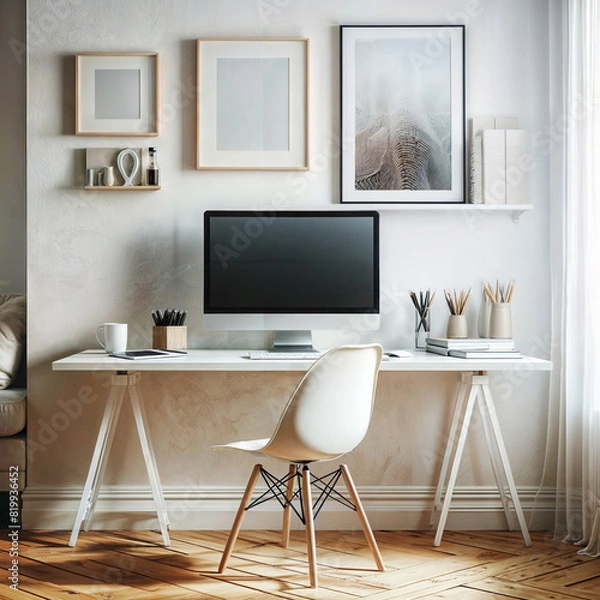 Obraz Minimalistic home office setup.