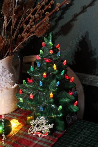 Obraz Lighted ceramic Christmas tree.