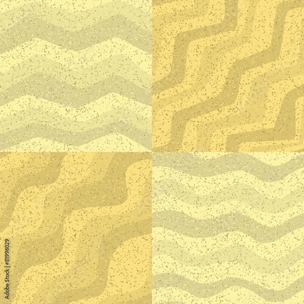 Fototapeta Set of seamless cartoon sand texture. Vector illustration.
