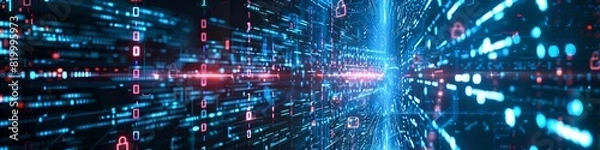 Obraz High-tech interface secure communication encrypted data streams