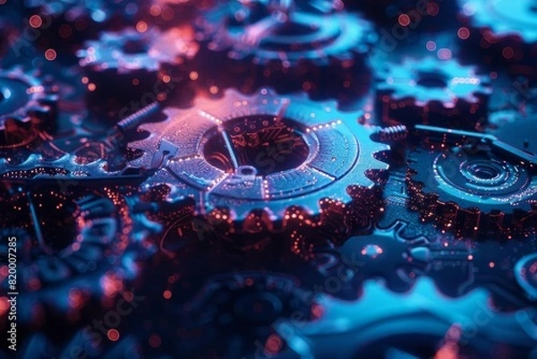 Fototapeta Abstract tech gears