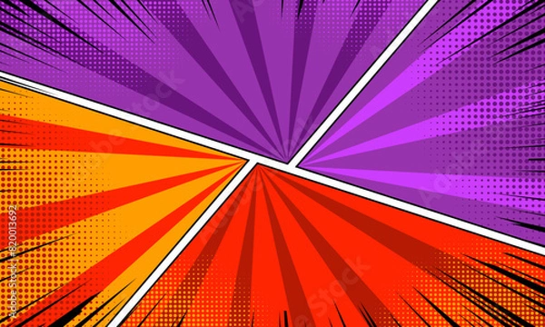 Fototapeta Blank colorful comic abstract background template