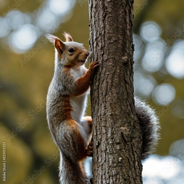 Fototapeta squirrel on a tree