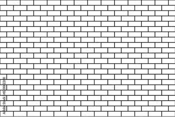 Obraz White brick wall. White brick wall seamless pattern. Flat style background