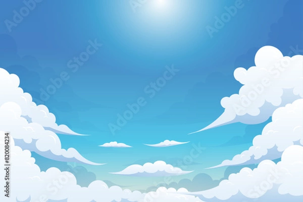 Fototapeta blue Cloud sky Curve bubble comfort feeling background landscapes illustration design