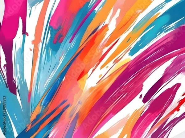 Obraz Vibrant Brush Strokes: Bold and Colorful Background