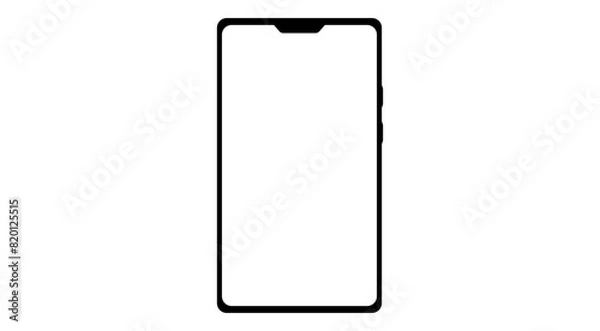 Fototapeta Blank smartphone template similar to an iPhone with transparent screen and white copy space