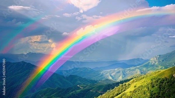 Fototapeta Rainbow in the mountainsRainbow in the mountains