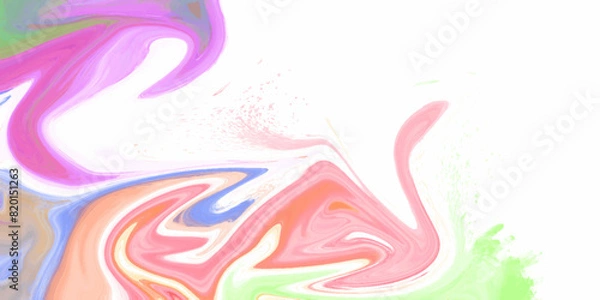 Fototapeta The texture of mix color and white marble pattern modern style Liquid background. colorful marble pattern of the blend of curves. Acrylic painting with colorful shiny gradient Design Projects and Text