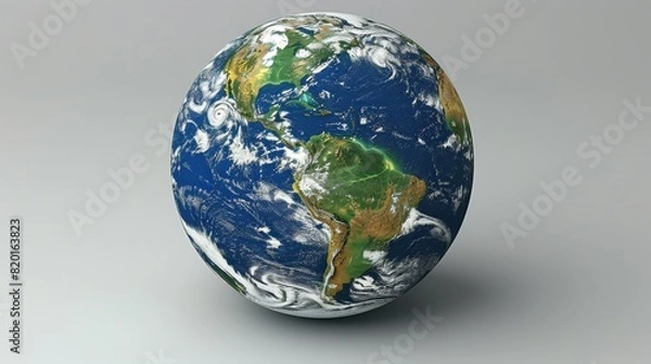 Fototapeta Global communication and internet concept in 3d render with a depiction of the world globe