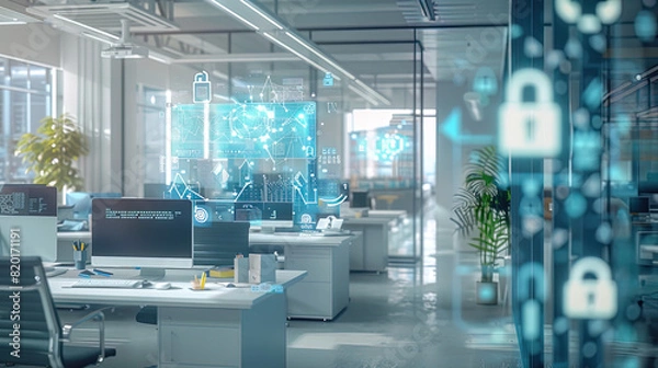 Fototapeta Data Protection Office Information Security Infosec and Privacy Compliance