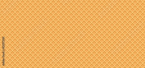 Fototapeta abstract background ice cream waffle background vector illustration seamless  pattern texture wafer.