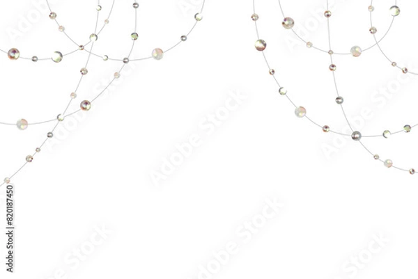 Obraz Gems. Decoration. Diamonds. Abstract background. Jewelry. Hanging crystals. Vector illustration.