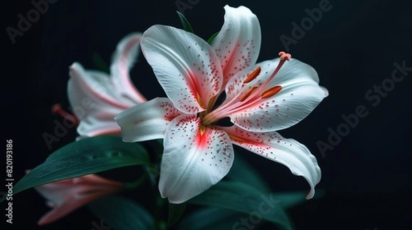 Fototapeta Beautiful flower on a black background. Closeup. Nature.