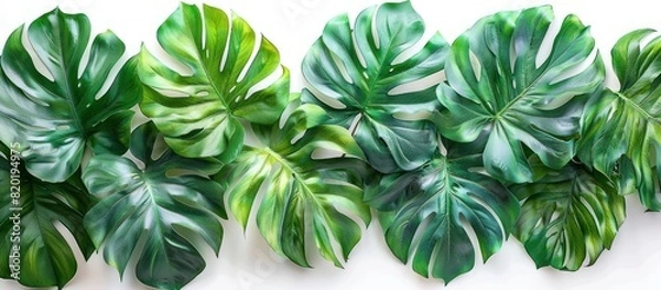 Obraz Green leaves of tropical plants isolated on white background