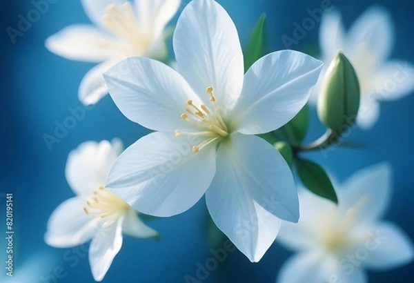 Fototapeta Jasmine flower closeup Realistic Light understand with summer season flower concept