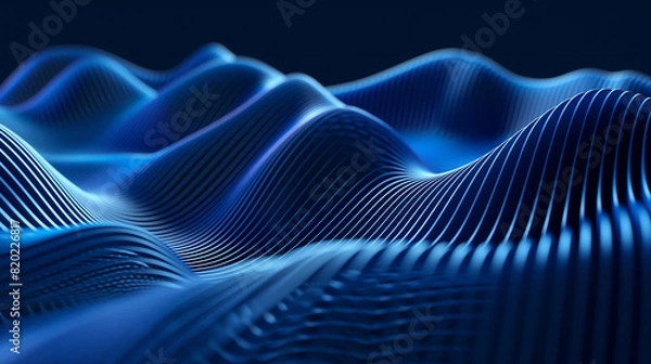 Fototapeta Blue Abstract Background With Wavy Lines