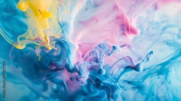 Fototapeta Beautiful colorful abstract background. Stylish modern background. Watercolor ink in water. Powerful explosion of paints on a white background. Cool trending screensaver. High quality photo
