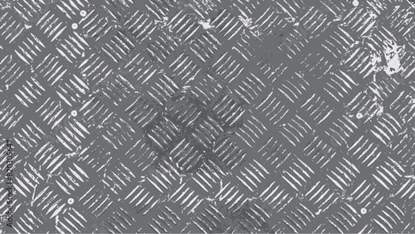 Obraz 1-18. Rough diamond plate bottom pattern and texture in silver metal black and white.