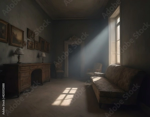 Fototapeta interior of a room of house with window light