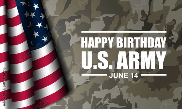 Obraz U.S. Army Birthday June 14 Background Vector Illustration