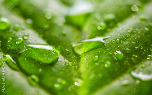 Obraz water drops on leaf