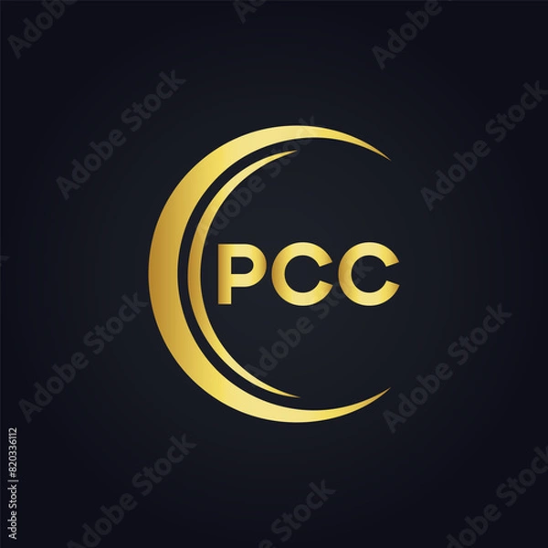 Fototapeta PCC logo. P C C design. White PCC letter. PCC, P C C letter logo design. P C C letter logo design in FIVE, FOUR, THREE, style. letter logo set in one artboard. P C C letter logo vector design.