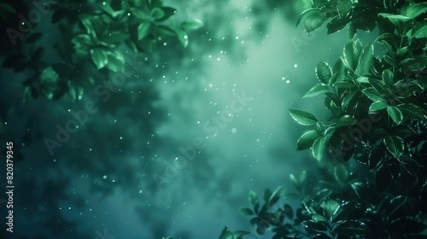 Fototapeta Eco Nature Background With Green And Blue Abstract Defocused Elements, Evoking A Sense Of Environmental Awareness, High Quality