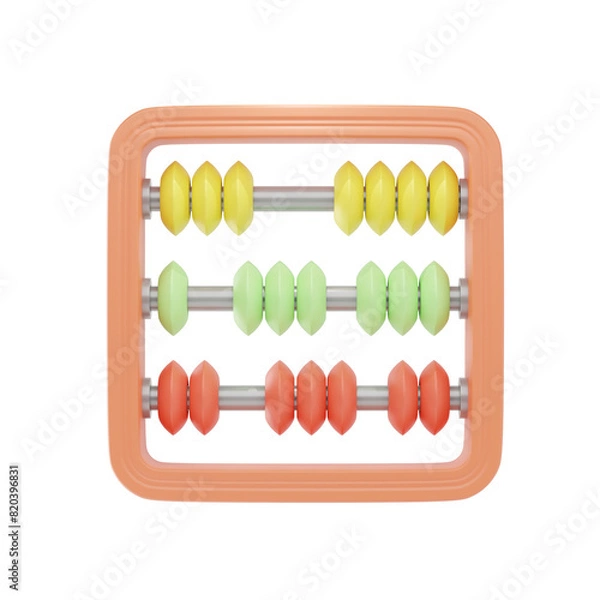 Fototapeta abacus 3d icon and illustration