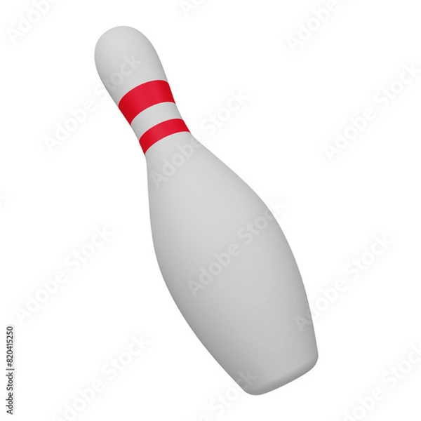 Fototapeta bowling pin 3d icon isolated on the transparent background