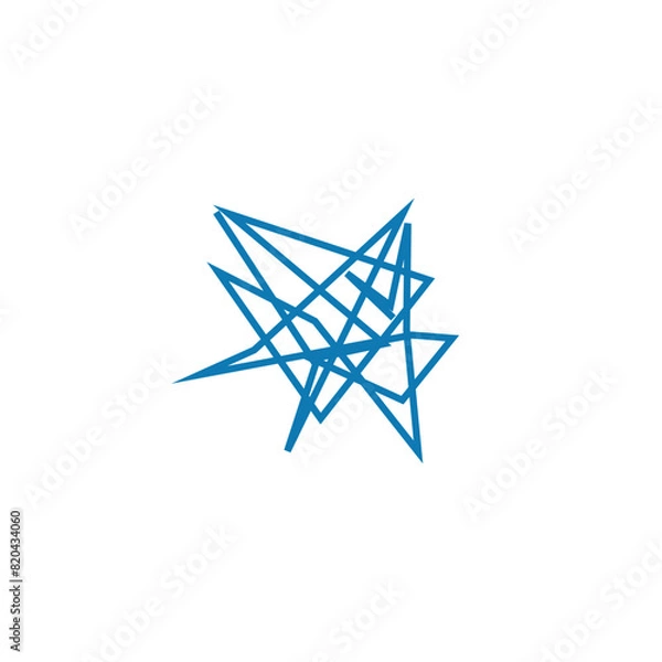 Fototapeta An isolated abstract scribble line shape design element.