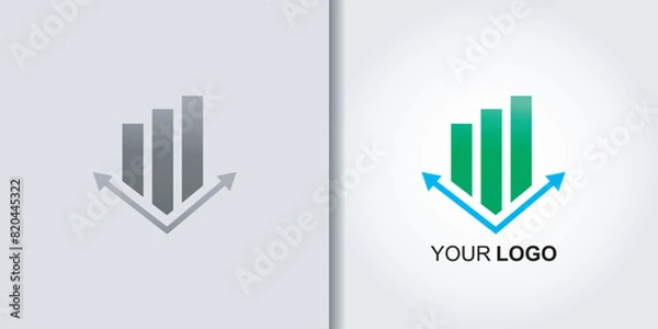 Obraz growth graphic table logo set