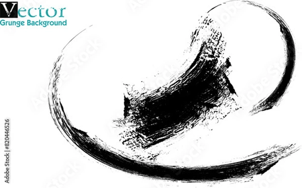 Fototapeta Vector set of hand drawn brush strokes, stains for backdrops. Monochrome design elements set. One color monochrome artistic hand drawn backgrounds. Hand Drawn Grunge Brush vector, Set of Hand Drawn 