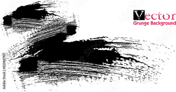 Fototapeta grunge background vector texture, Vector hand drawn brush strokes, stains for backdrops. Monochrome design elements . One color monochrome artistic hand drawn backgrounds. Hand Drawn Grunge 