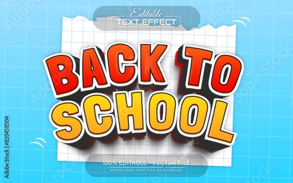 Obraz Back to school text effect editable