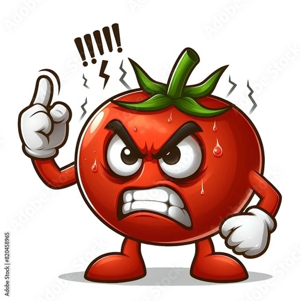 Obraz 화가 난 토마토 캐릭터
