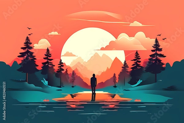 Obraz minimalistic sunset vectoral art