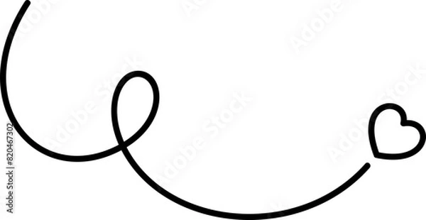 Fototapeta Cute heart doodle element vector