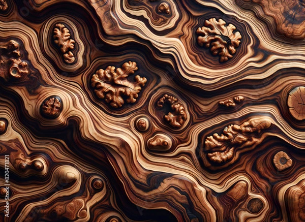 Obraz Walnut wood texture pattern background.