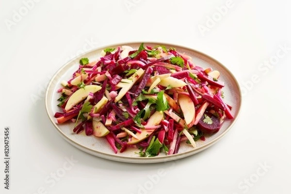 Fototapeta Aromatic Grated Ginger in Apple and Raw Beet Slaw