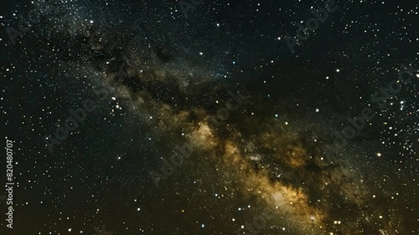 Fototapeta A celestial night sky filled with stars and a glowing crescent moon, evoking wonder and magic