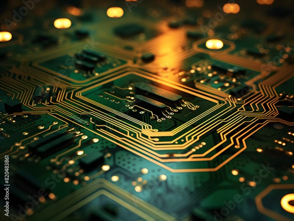 Fototapeta electronic circuit board created with generative ai