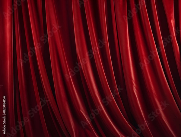 Fototapeta red velvet curtain created with generative ai