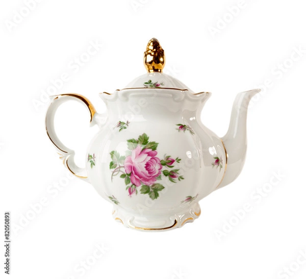 Obraz Porcelanowy imbryk z wzorem róż