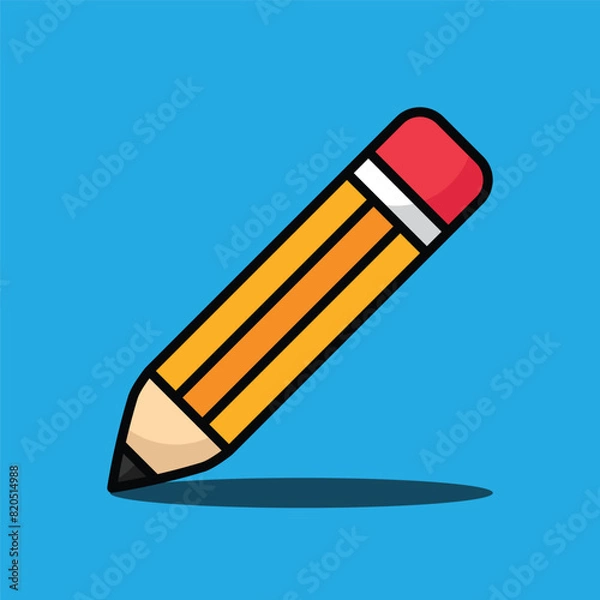 Obraz Pencil vector flat design illustration