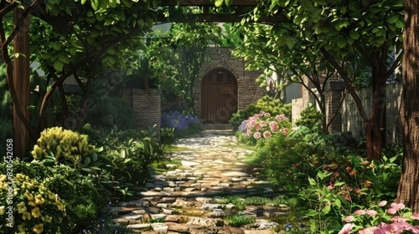 Fototapeta Rustic garden with healthy vegetables. Generative AI