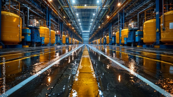 Fototapeta a modern battery factory,generative ai