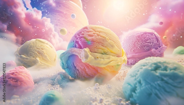 Obraz Ice-cream world landscape background