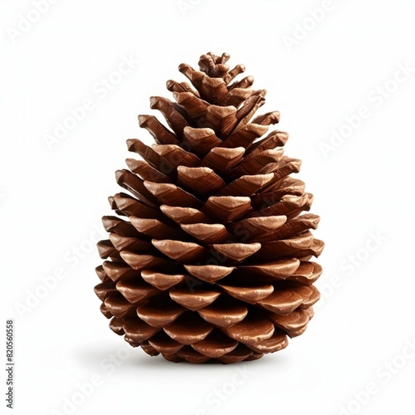 Obraz pine cone isolated on white, Japanese red pine cone isolated on white background, Golden pine cone isolated in white background