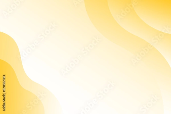 Fototapeta Yellow wave modern background with white space for text and message. template design	